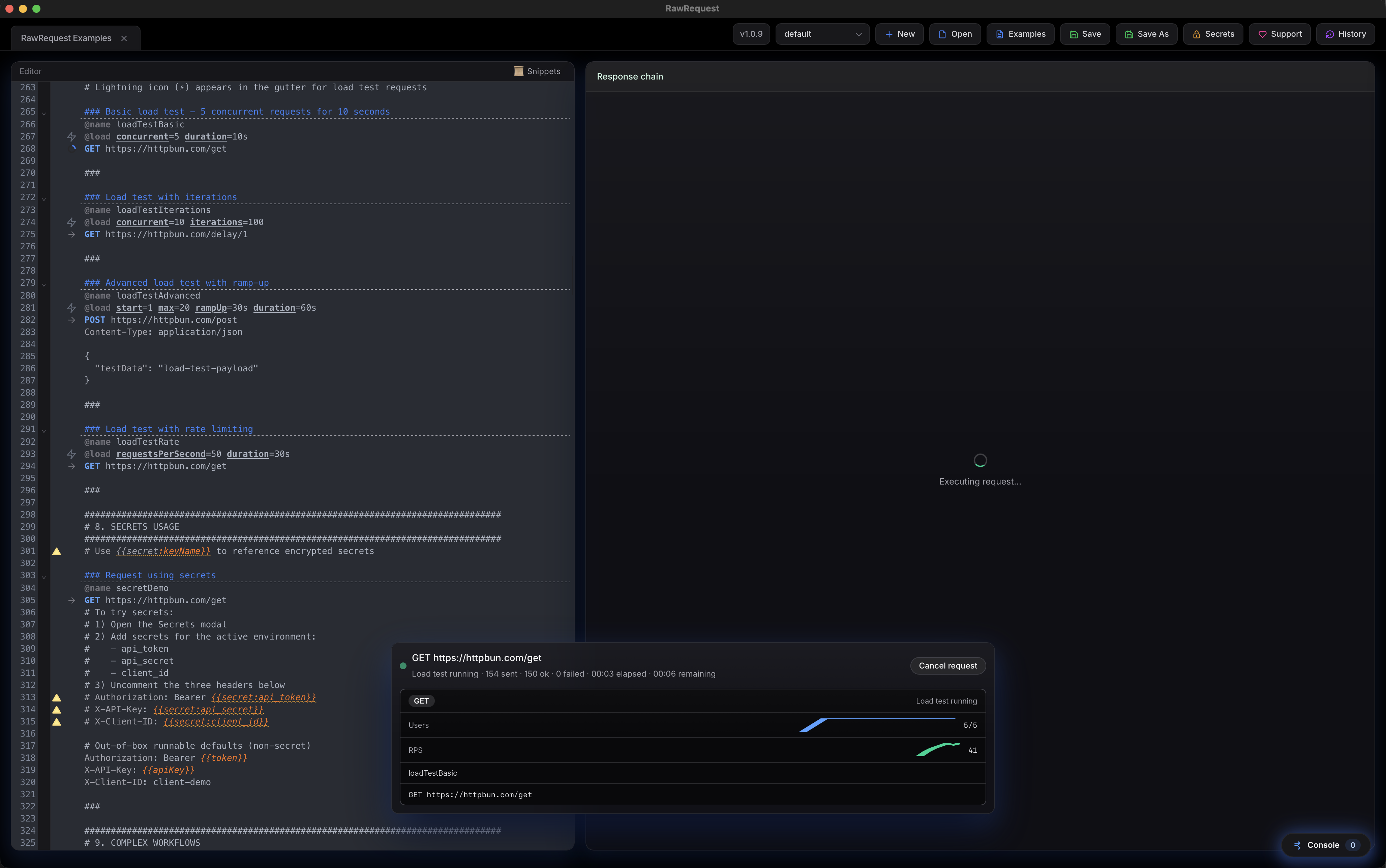 Load test running in GUI