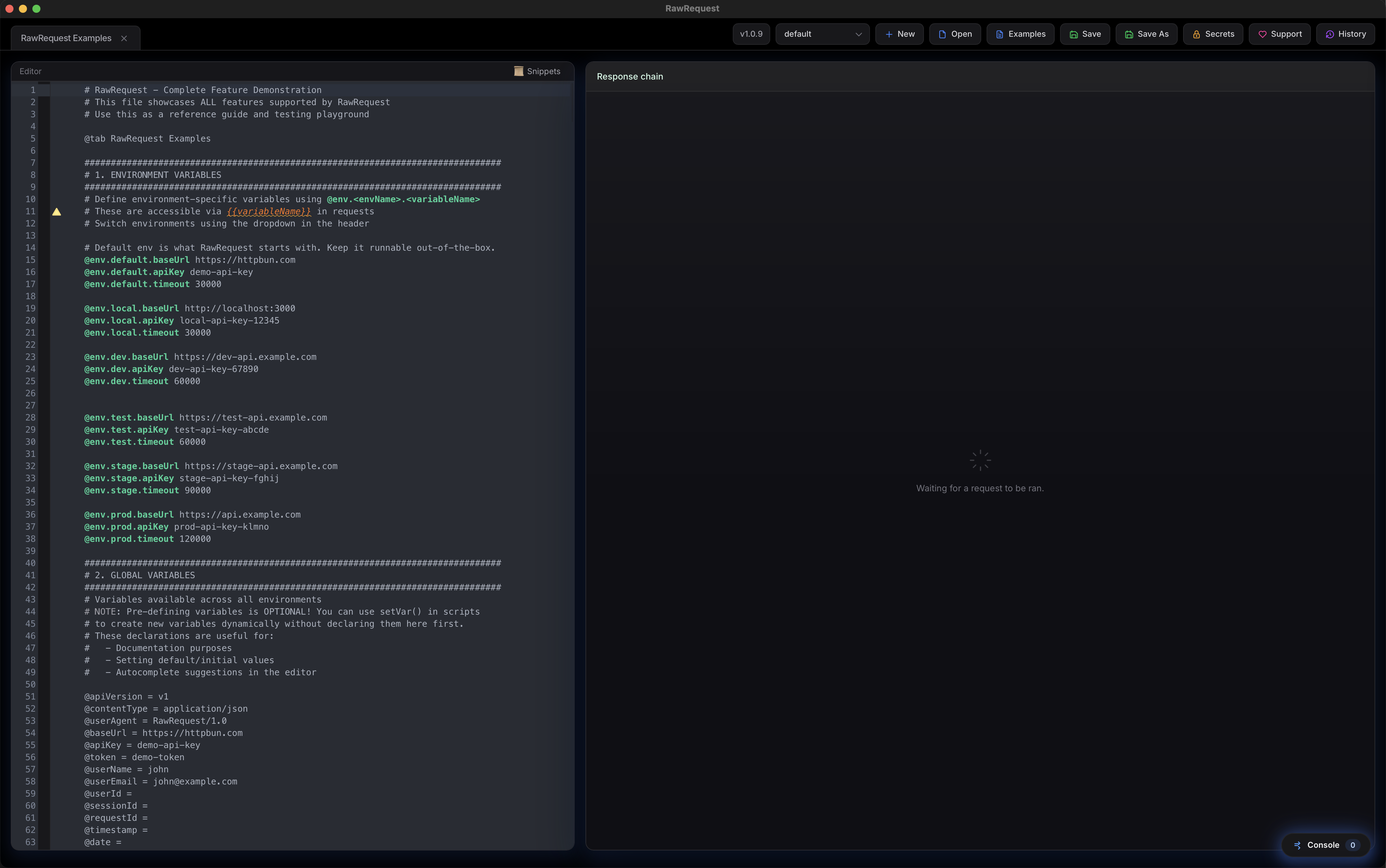 RawRequest main window editor interface